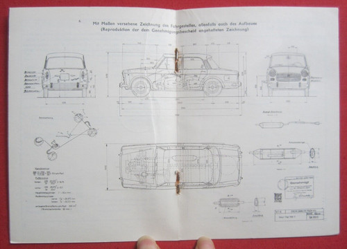 Orig typenschein auto - orig.,